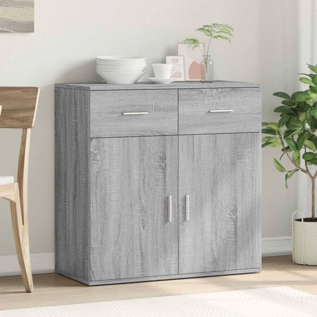 Sideboard, grey oak, 79x38x80cm, engineered wood