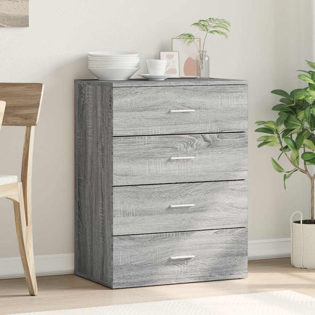Sideboard, grey oak, 60x39x80cm, engineered wood