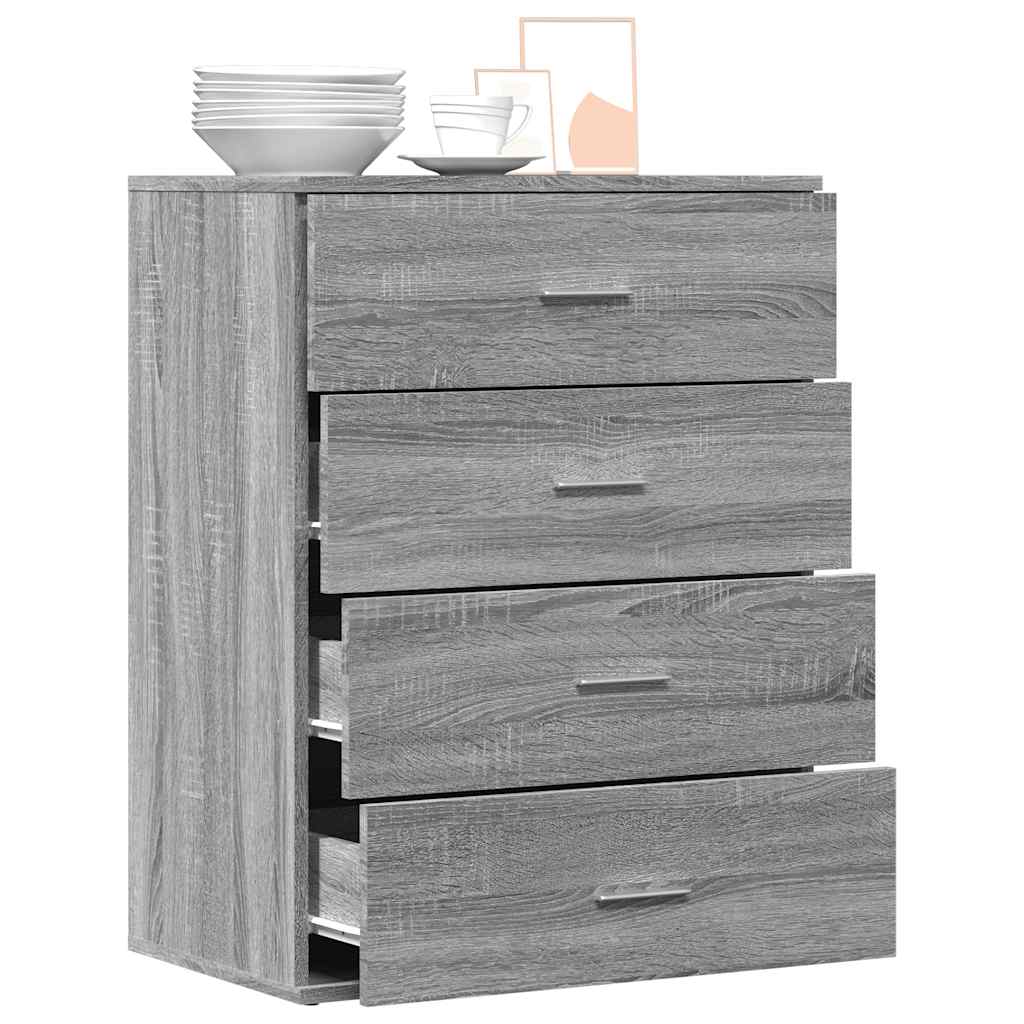 Sideboard, grey oak, 60x39x80cm, engineered wood