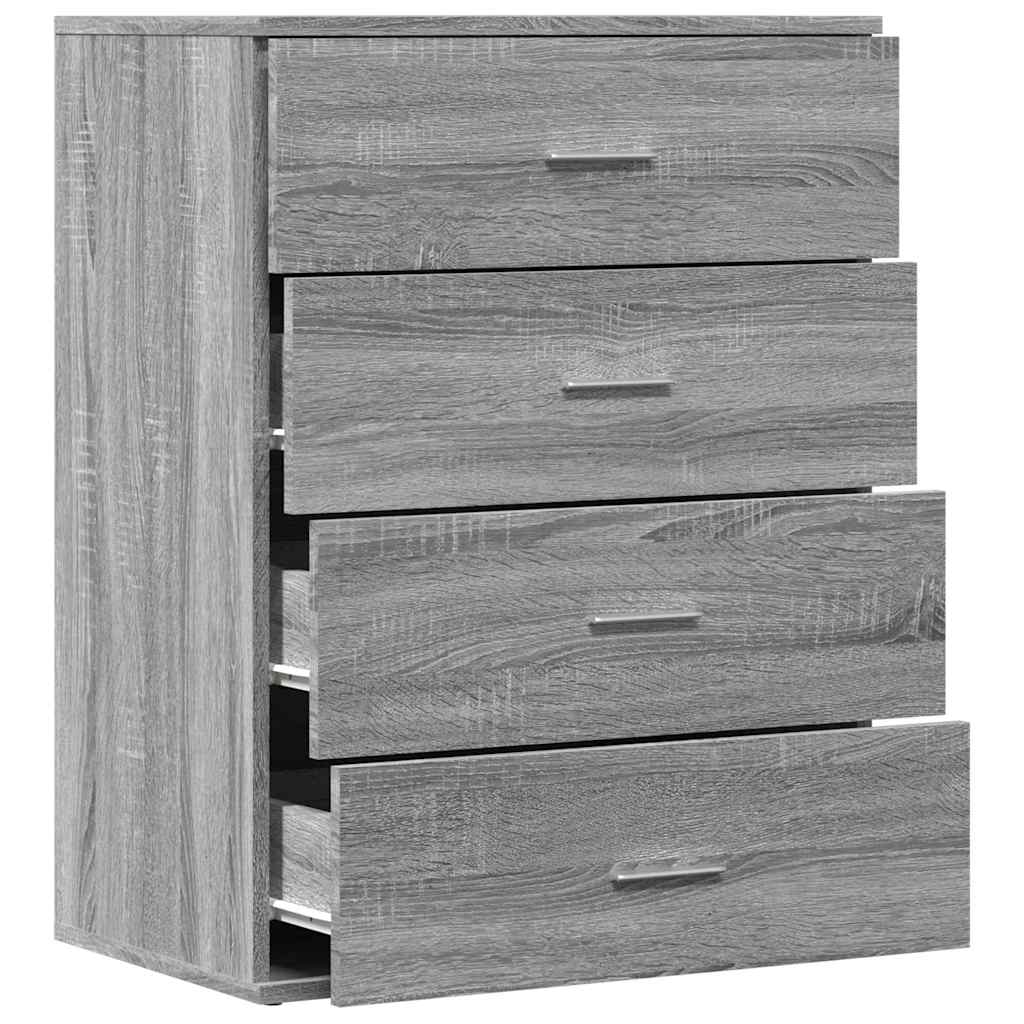 Sideboard, grey oak, 60x39x80cm, engineered wood