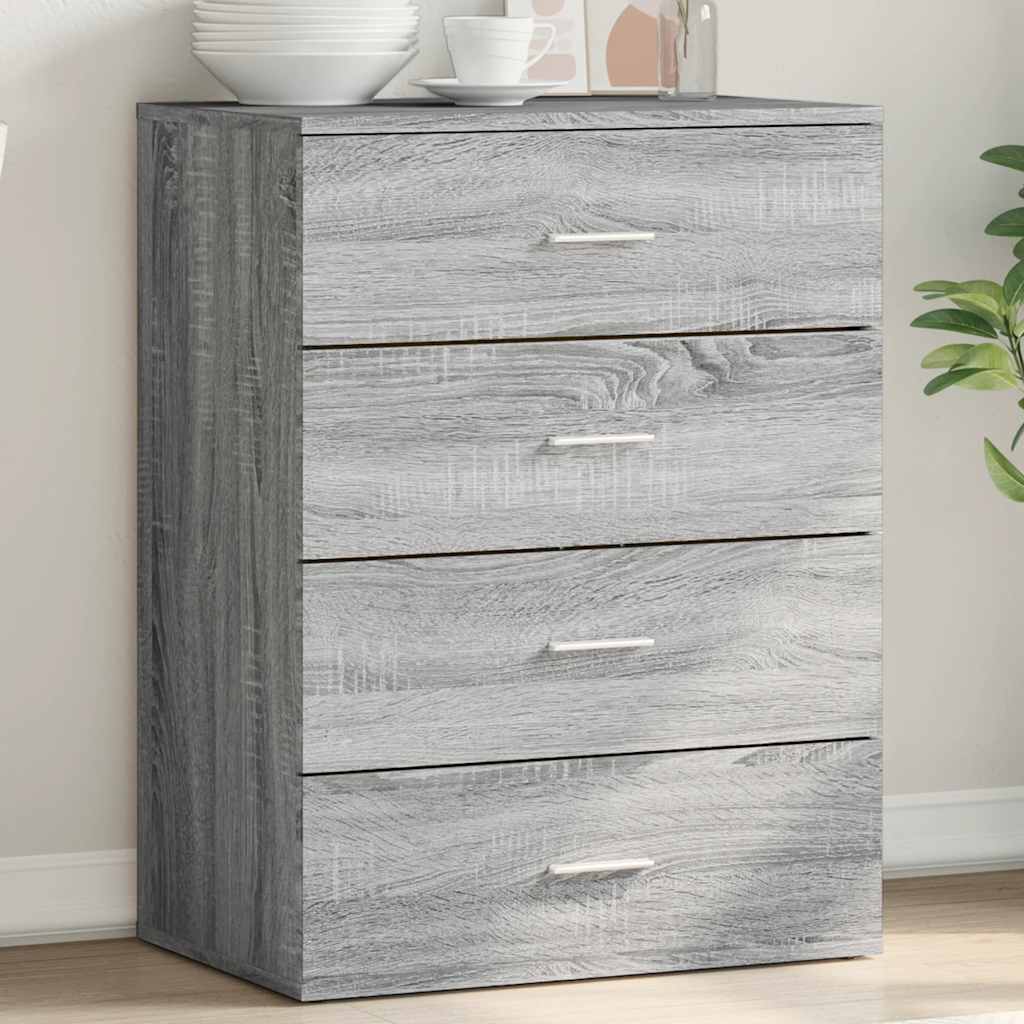 Sideboard, grey oak, 60x39x80cm, engineered wood