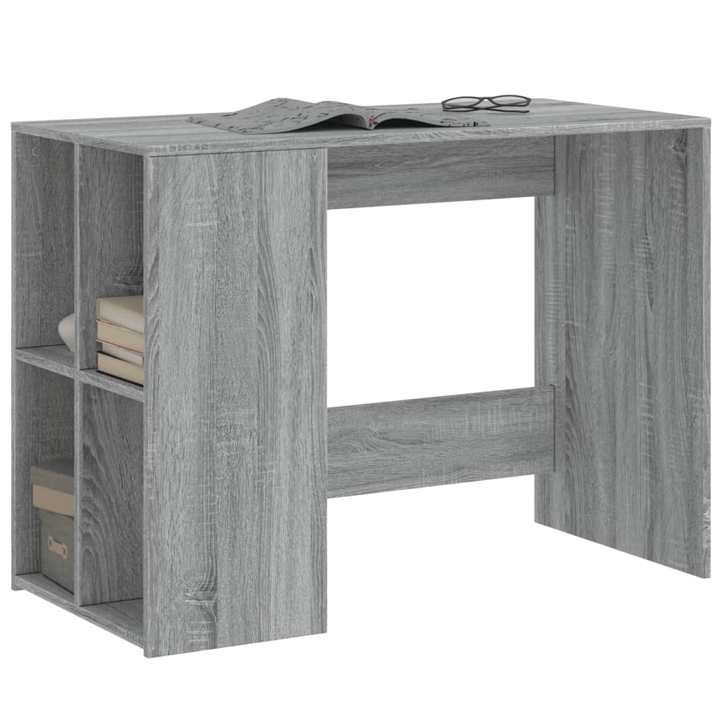 Desk, grey oak, 102x50x75cm, engineered wood