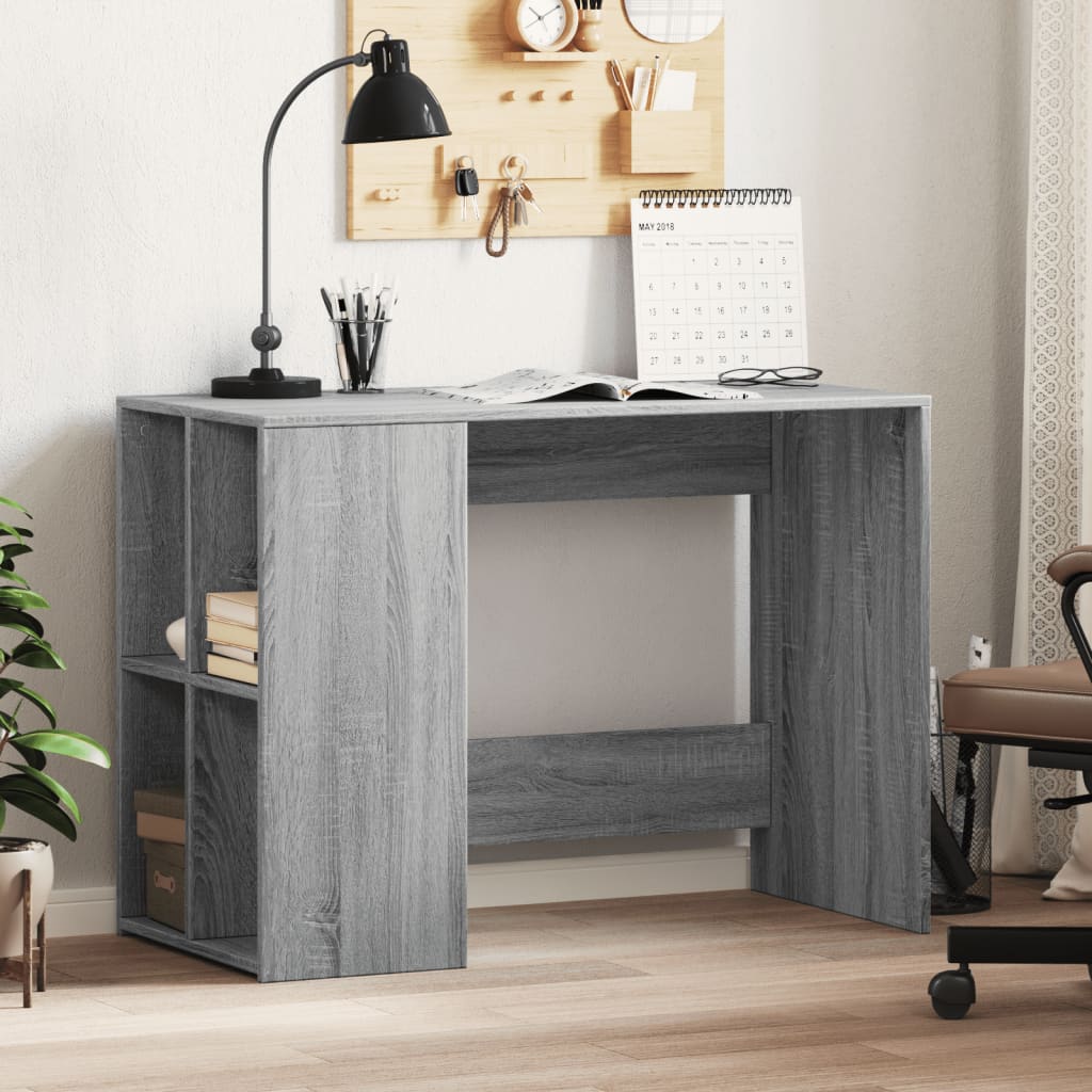 Desk, grey oak, 102x50x75cm, engineered wood