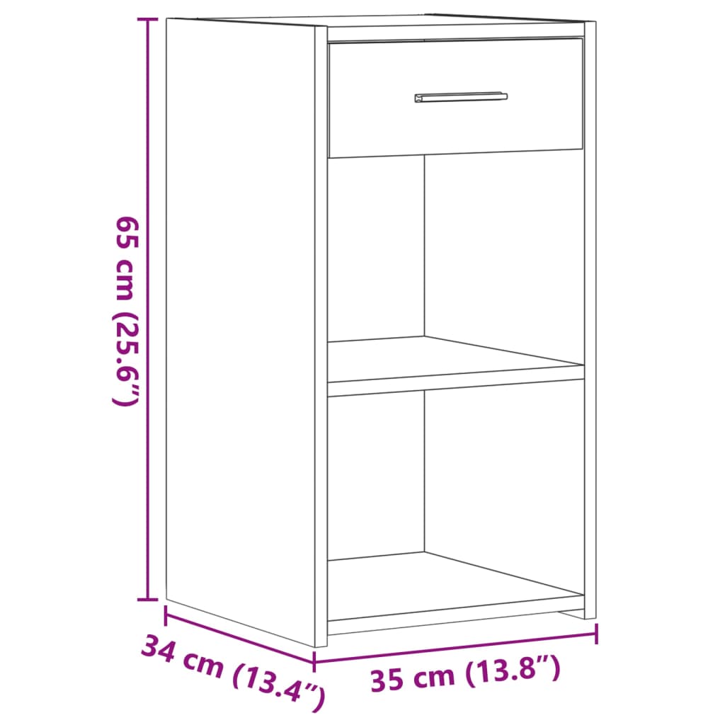 Nightstands, 2 pcs., oak, 35x34x65cm, treated wood
