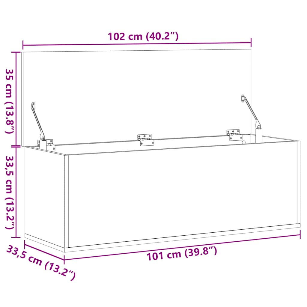 Manteles kaste, kūpināta ozolkoka, 102x35x35cm, apstrādāta koksne