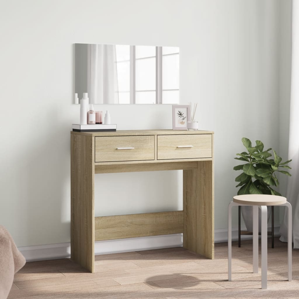 Dressing Table with Mirror, Sonoma Oak, 80x39x80cm