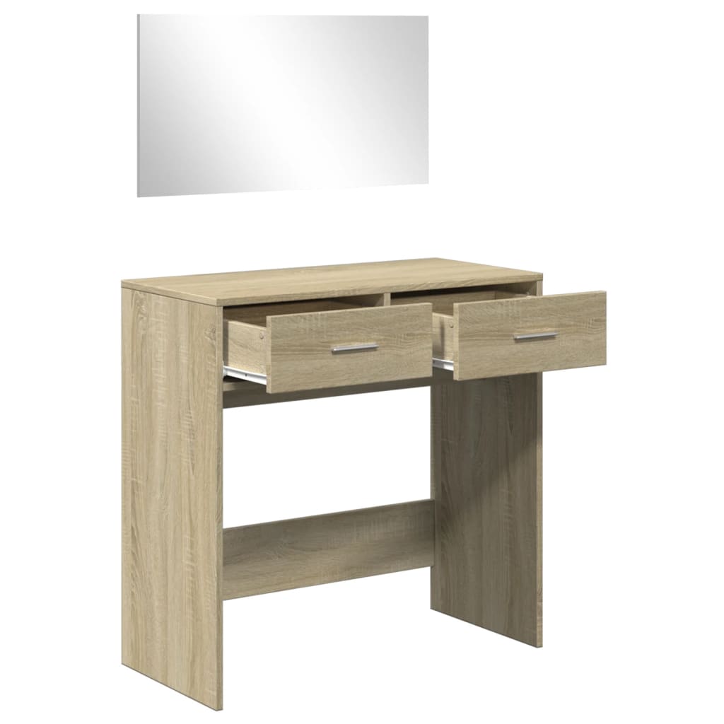 Dressing Table with Mirror, Sonoma Oak, 80x39x80cm