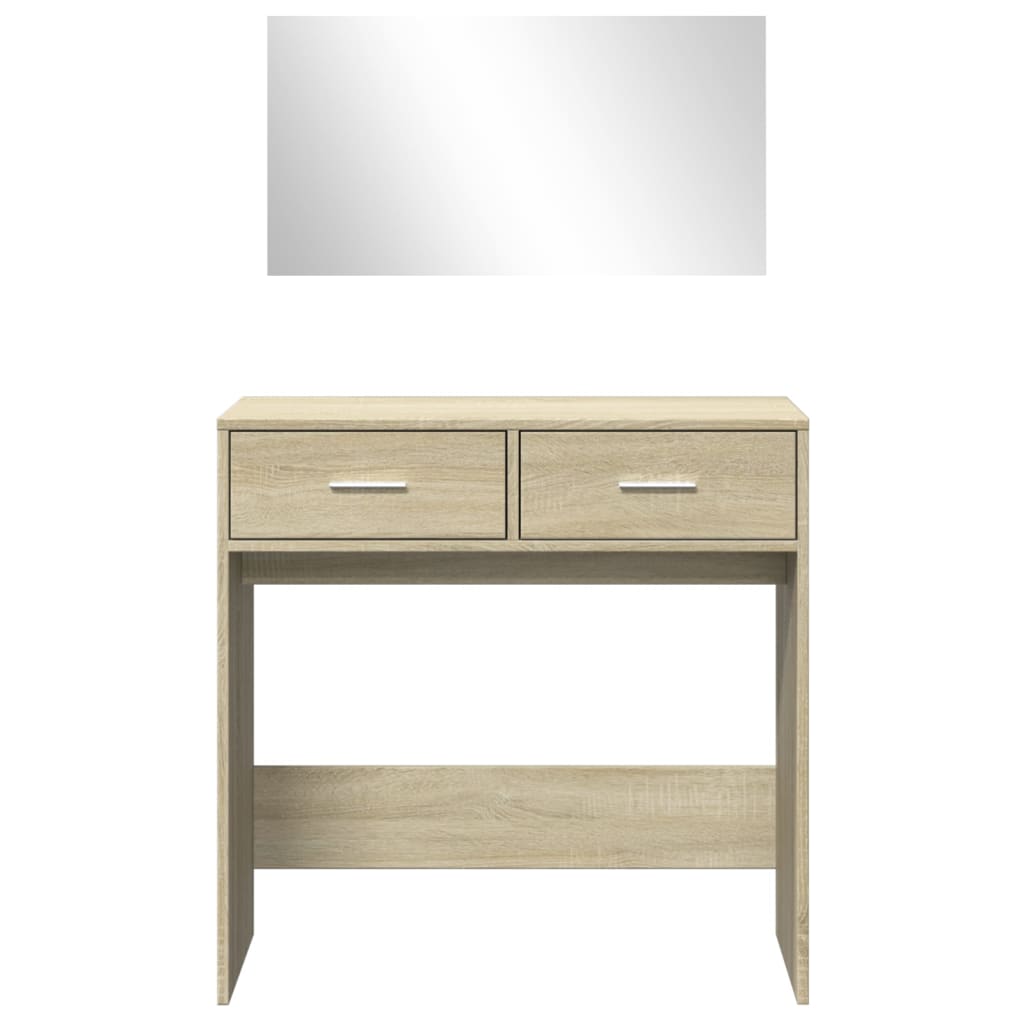 Dressing Table with Mirror, Sonoma Oak, 80x39x80cm