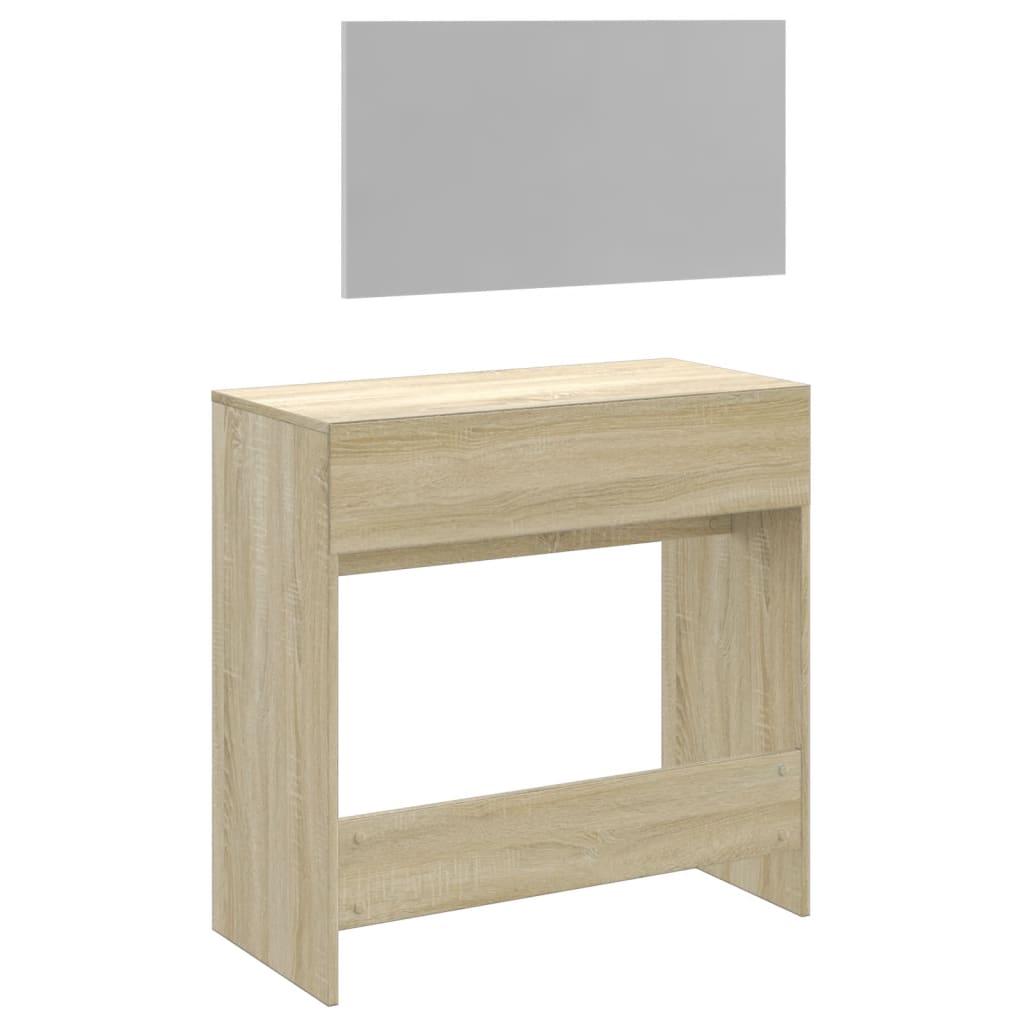 Dressing Table with Mirror, Sonoma Oak, 80x39x80cm