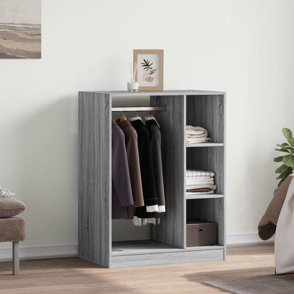 Wardrobe, gray oak, 77x48x102cm, engineered wood
