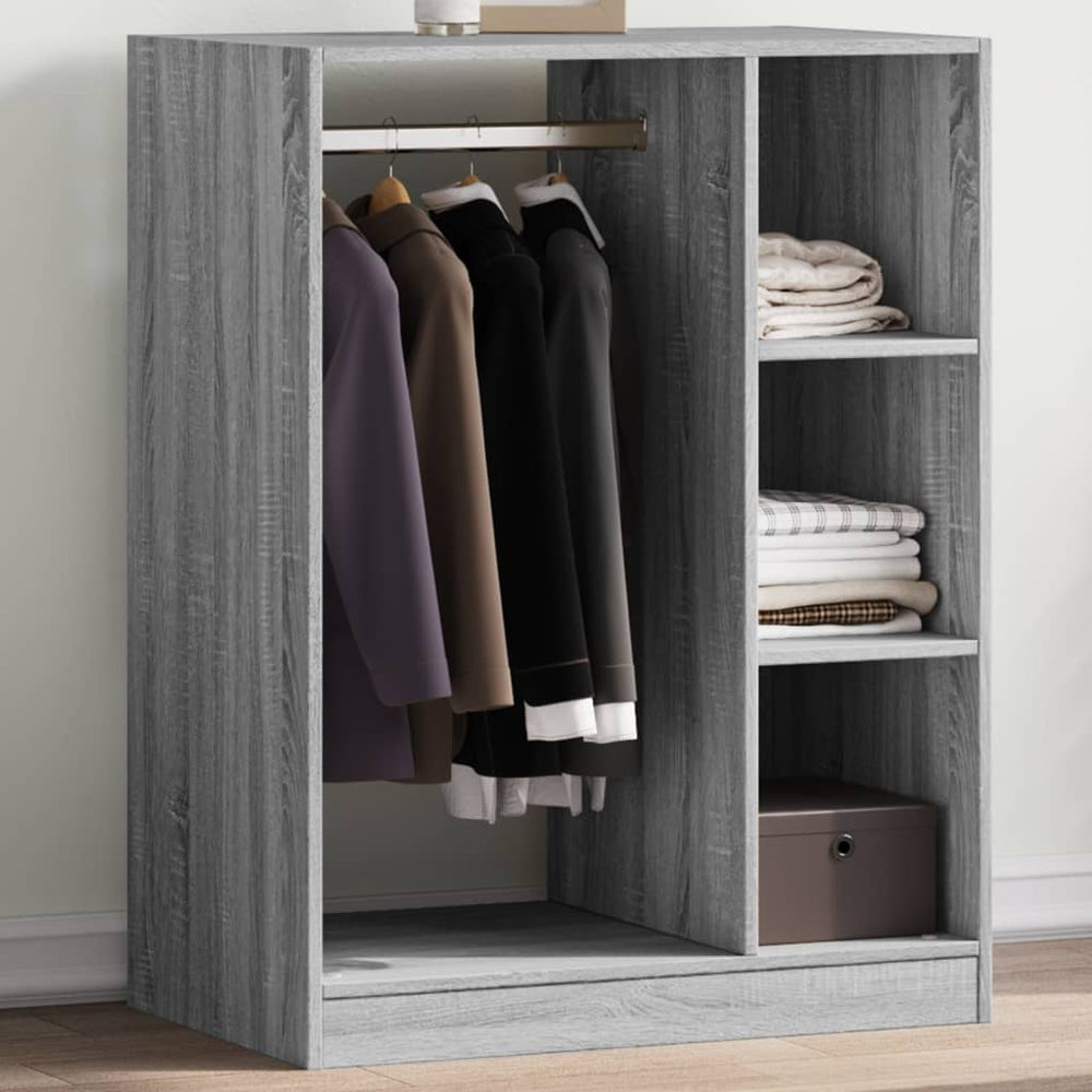 Wardrobe, gray oak, 77x48x102cm, engineered wood
