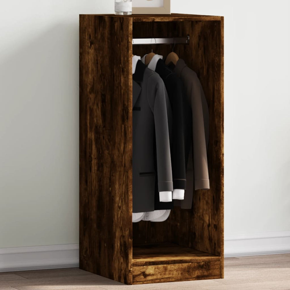 Wardrobe, smoked oak, 48x41x102cm, engineered wood