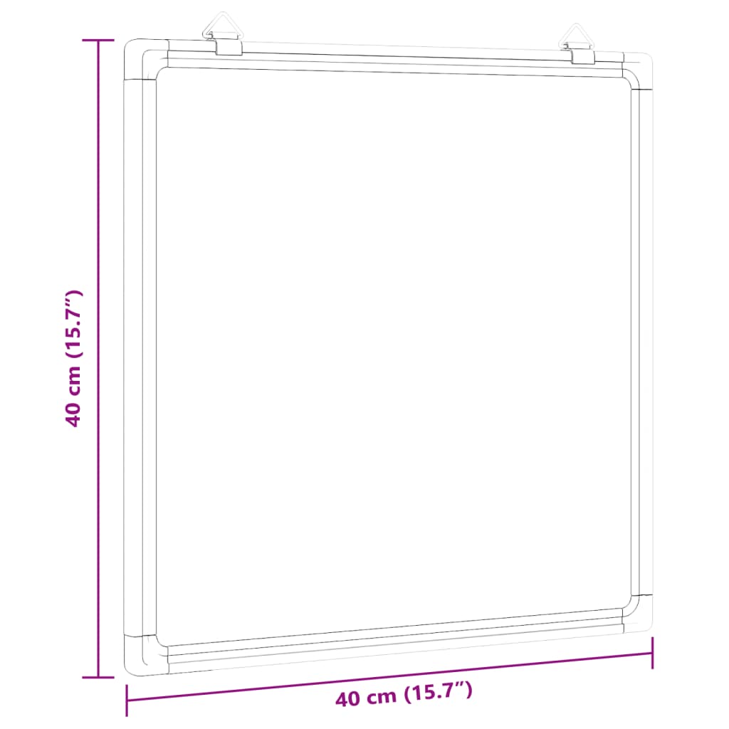 Magnetic whiteboard, 40x40x1.7cm, aluminium
