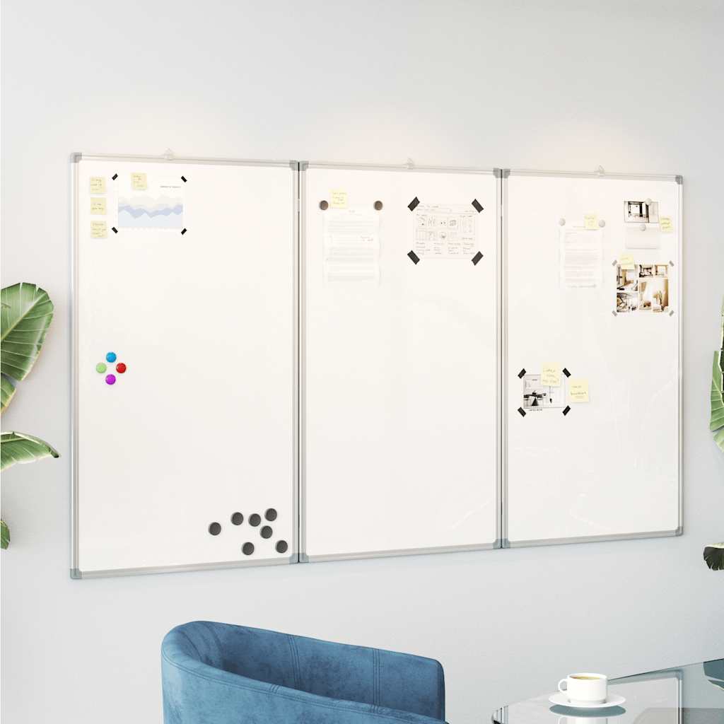 Magnetic whiteboard, 120x100x1.7cm, aluminum, foldable