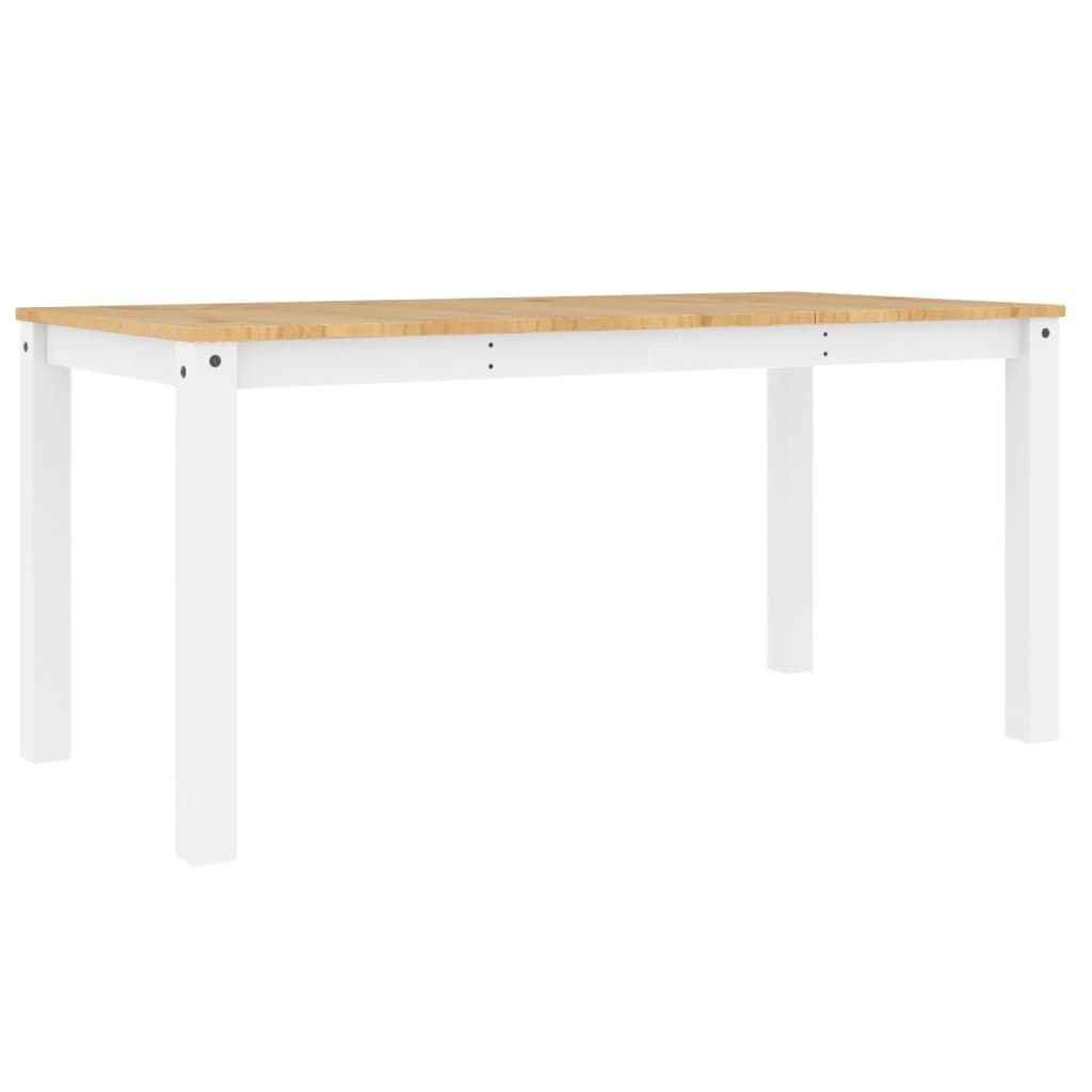 Dining table Panama, white, 160x80x75cm, solid pine