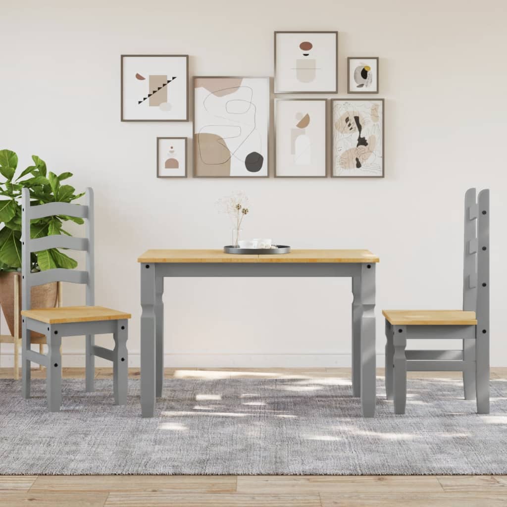 Dining table Corona, grey, 112x60x75cm, solid pine