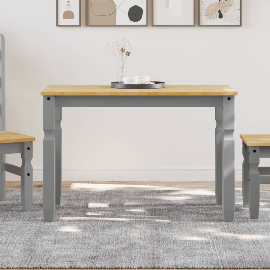 Dining table Corona, grey, 112x60x75cm, solid pine