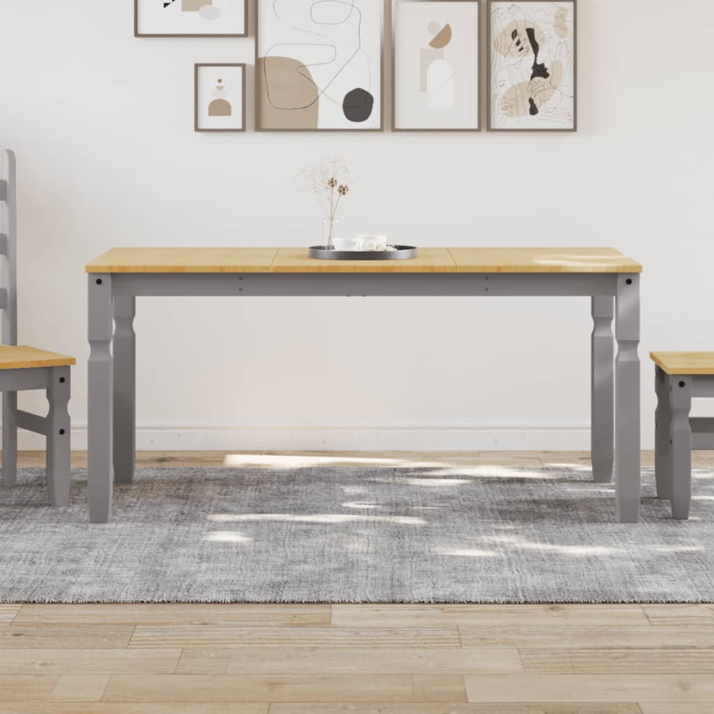 Ēdamgalds Corona, pelēks, 160x80x75cm, priedes masīvkoks