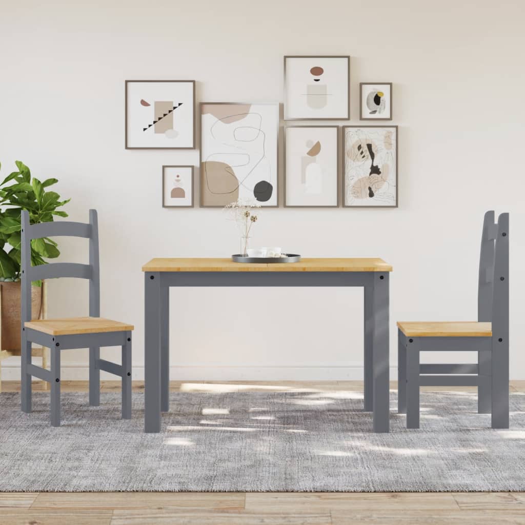 Dining chairs, 2 pcs, grey, 40x46x99cm, solid pine