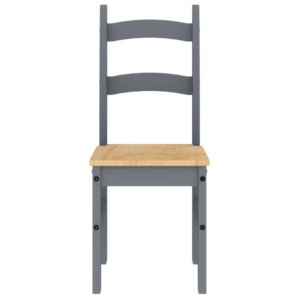 Dining chairs, 2 pcs, grey, 40x46x99cm, solid pine