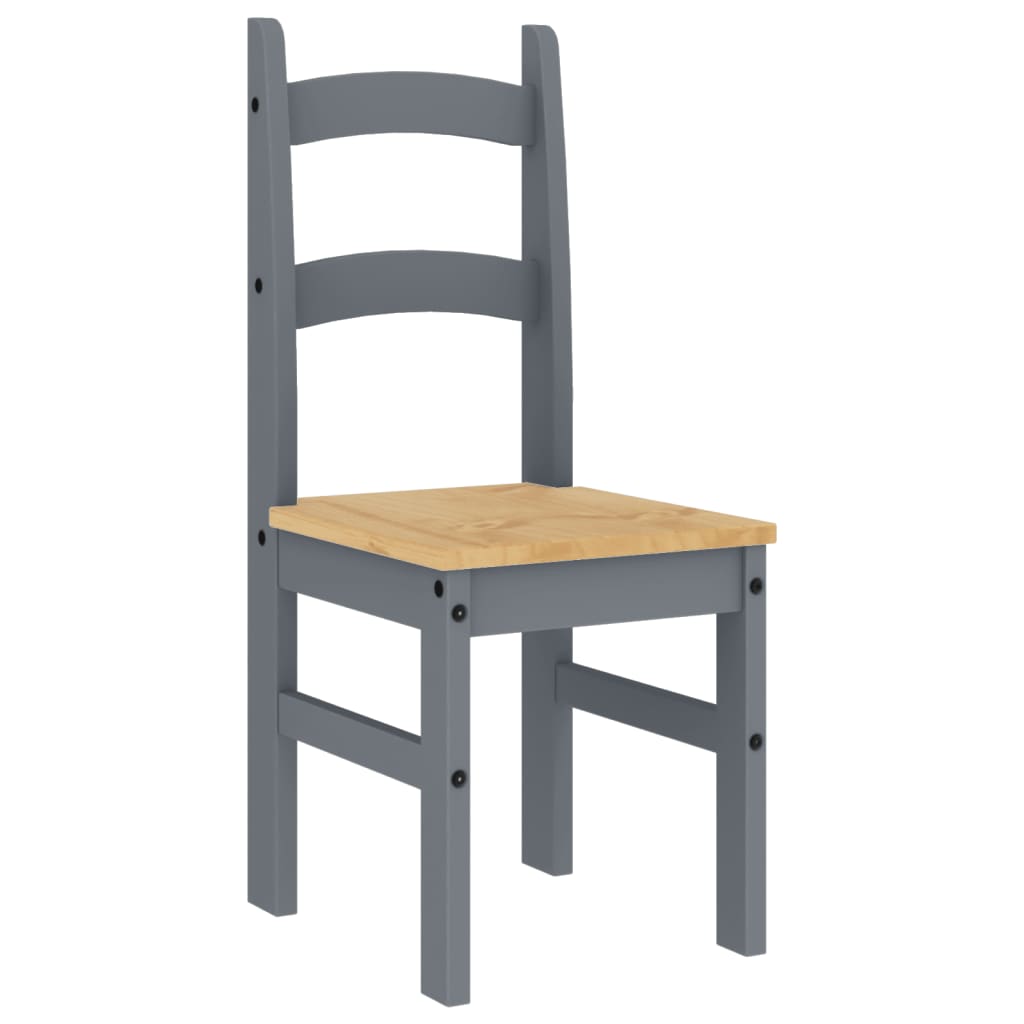 Dining chairs, 2 pcs, grey, 40x46x99cm, solid pine