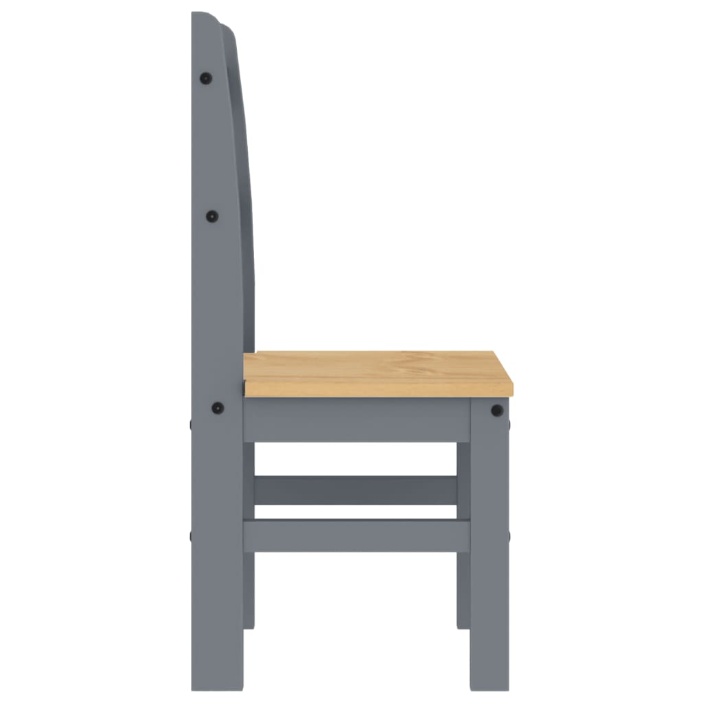 Dining chairs, 2 pcs, grey, 40x46x99cm, solid pine