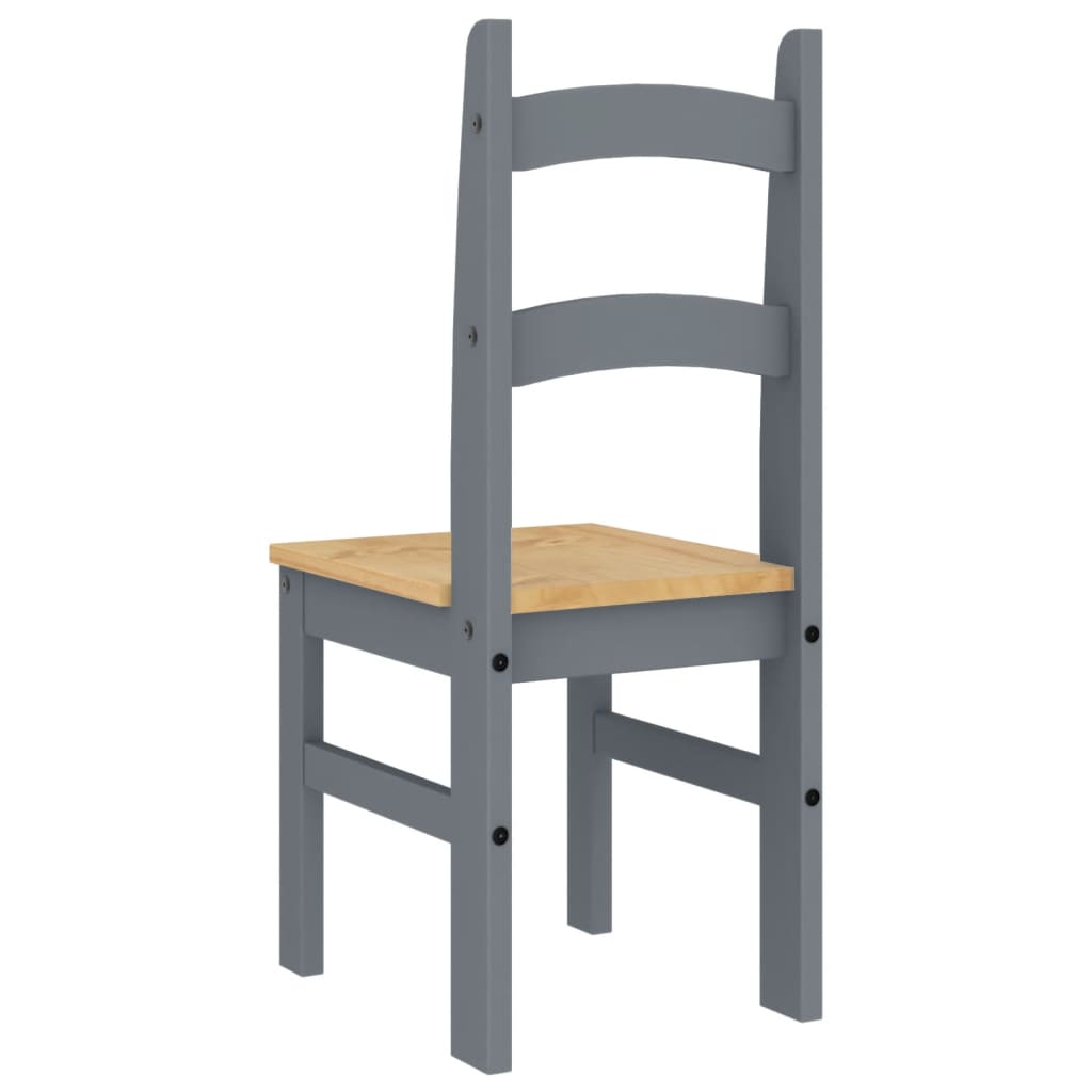 Dining chairs, 2 pcs, grey, 40x46x99cm, solid pine
