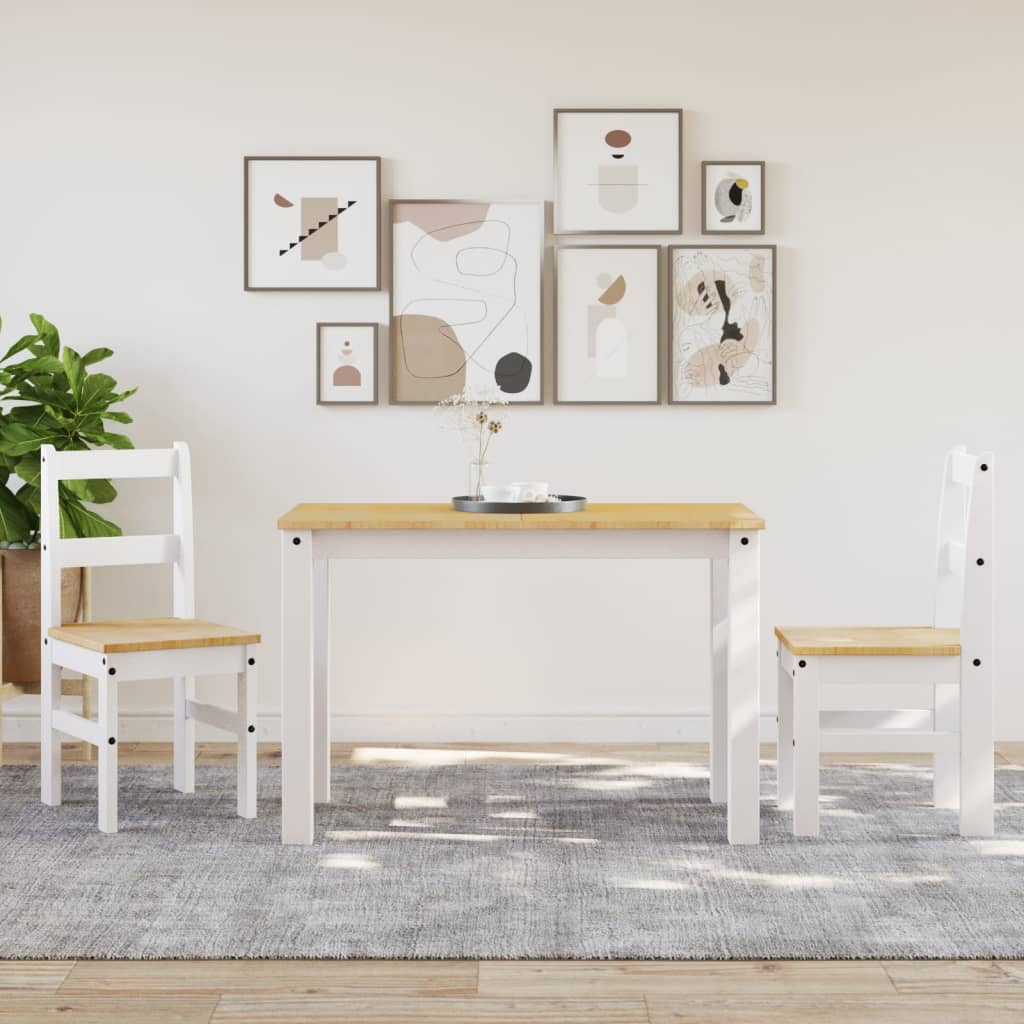 Dining chairs Panama, 2 pcs, white, 40x46x90cm, pine