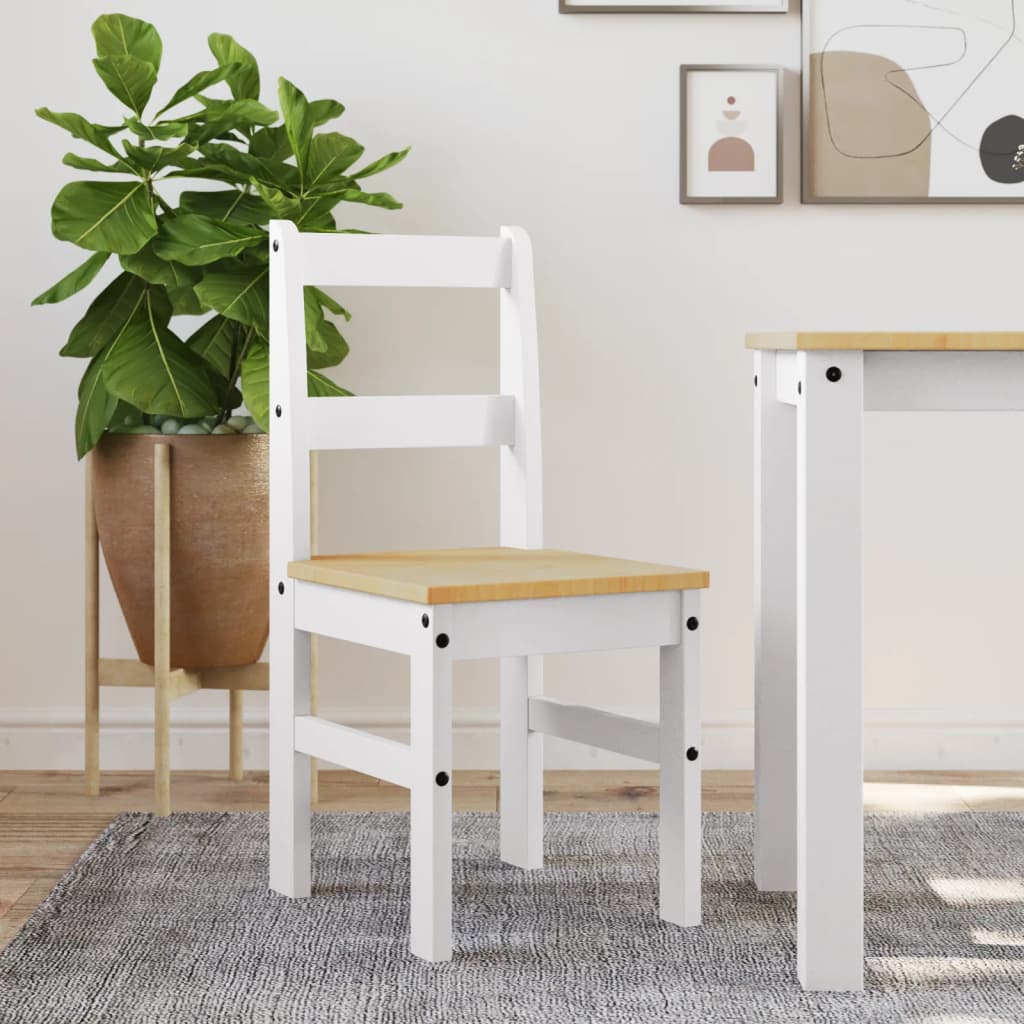 Dining chairs Panama, 2 pcs, white, 40x46x90cm, pine