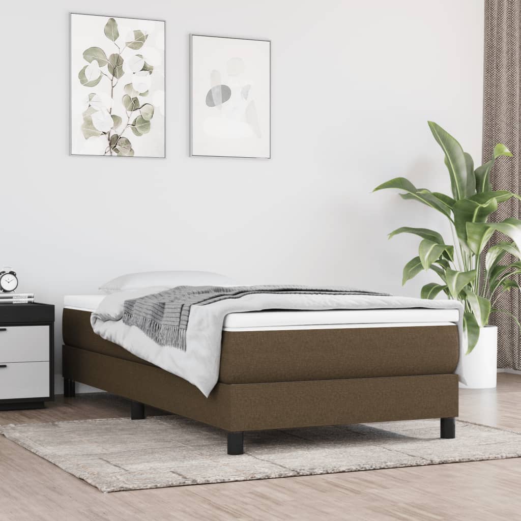 Sprung mattress, dark brown, 120x190x20cm, fabric