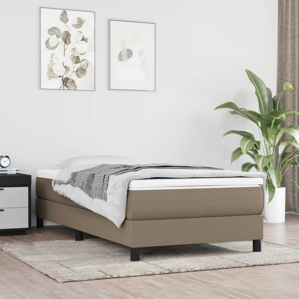 Spring mattress, taupe, 120x190x20cm, fabric