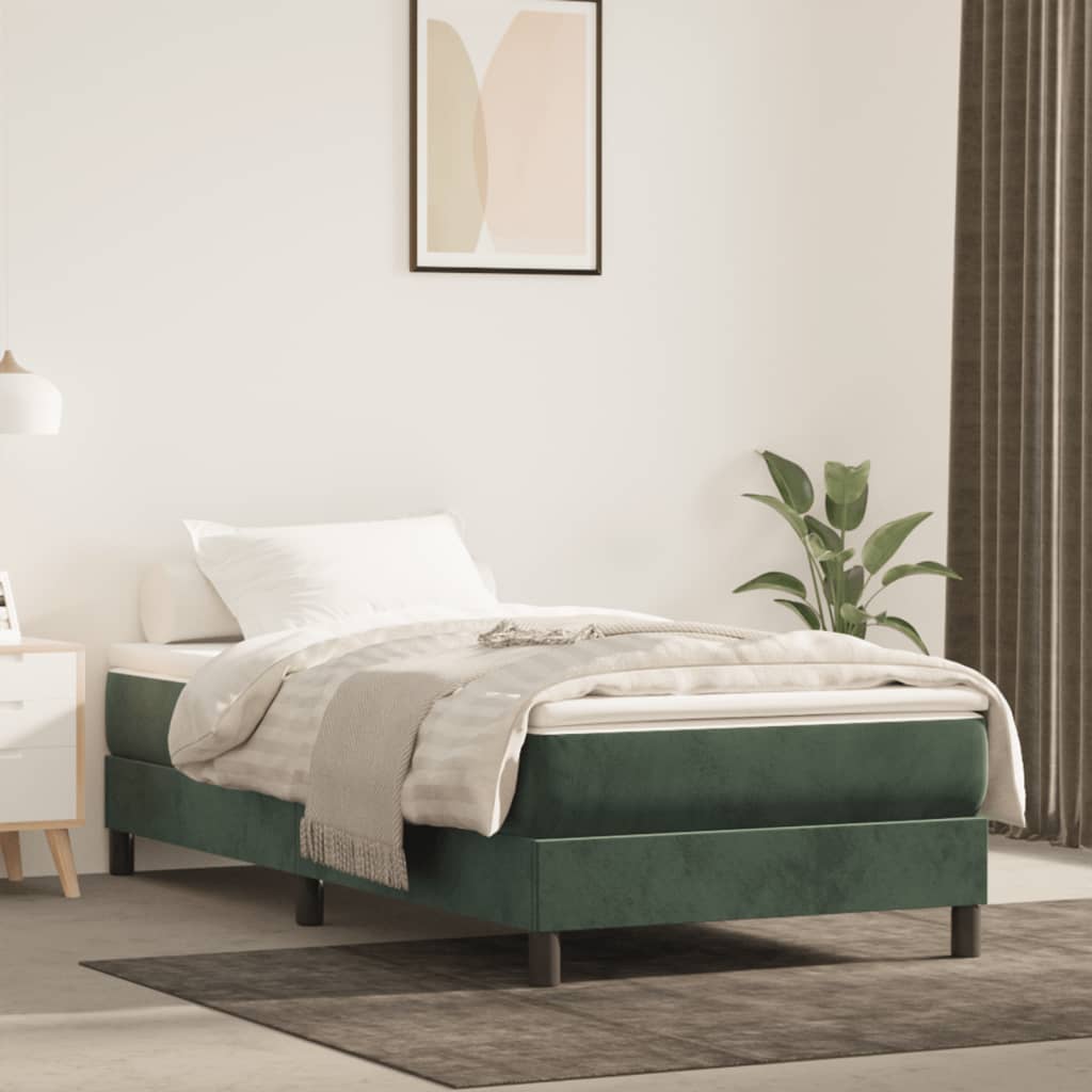 Spring mattress, dark green, 120x190x20cm, velvet