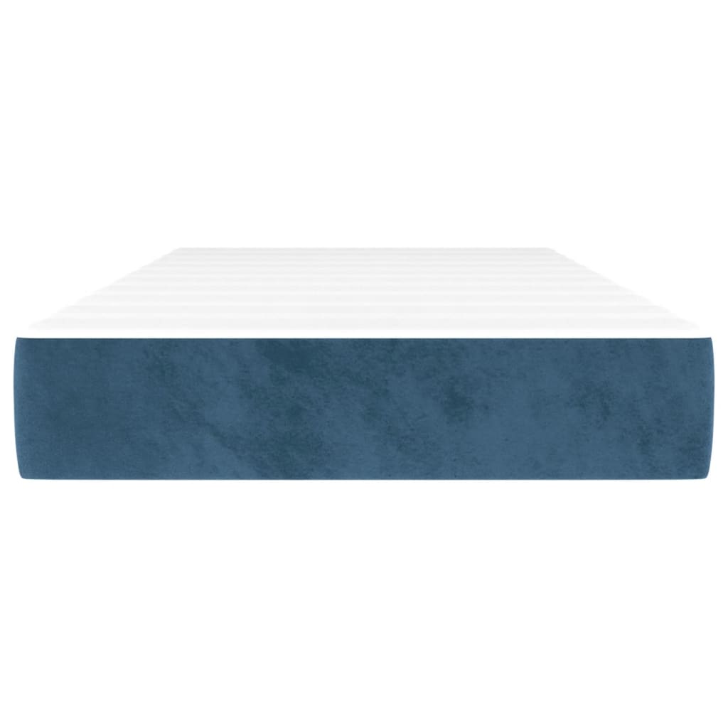Spring mattress, dark blue, 120x190x20cm, velvet