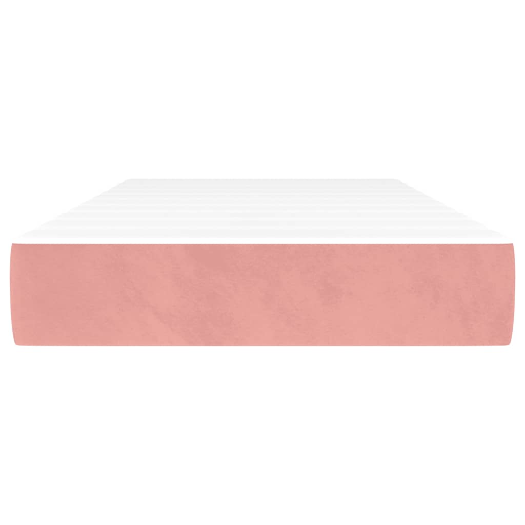 Pocket spring mattress, medium firm, pink, 120x190x20cm, velvet