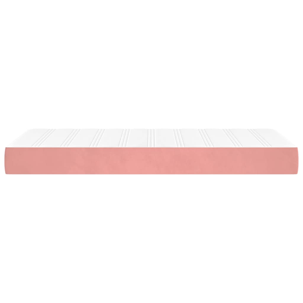 Pocket spring mattress, medium firm, pink, 120x190x20cm, velvet
