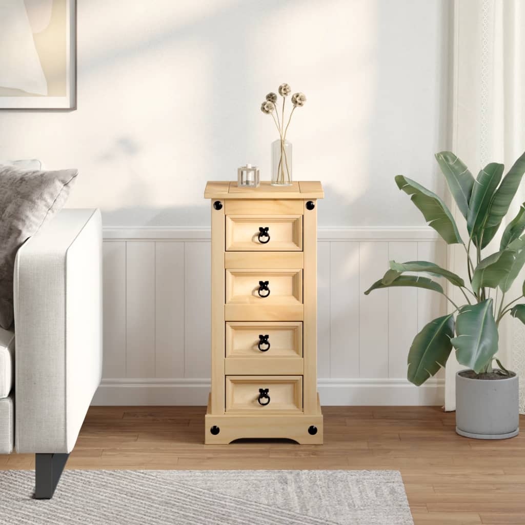 Bedside table Corona, 35x32.5x74cm, solid pine wood
