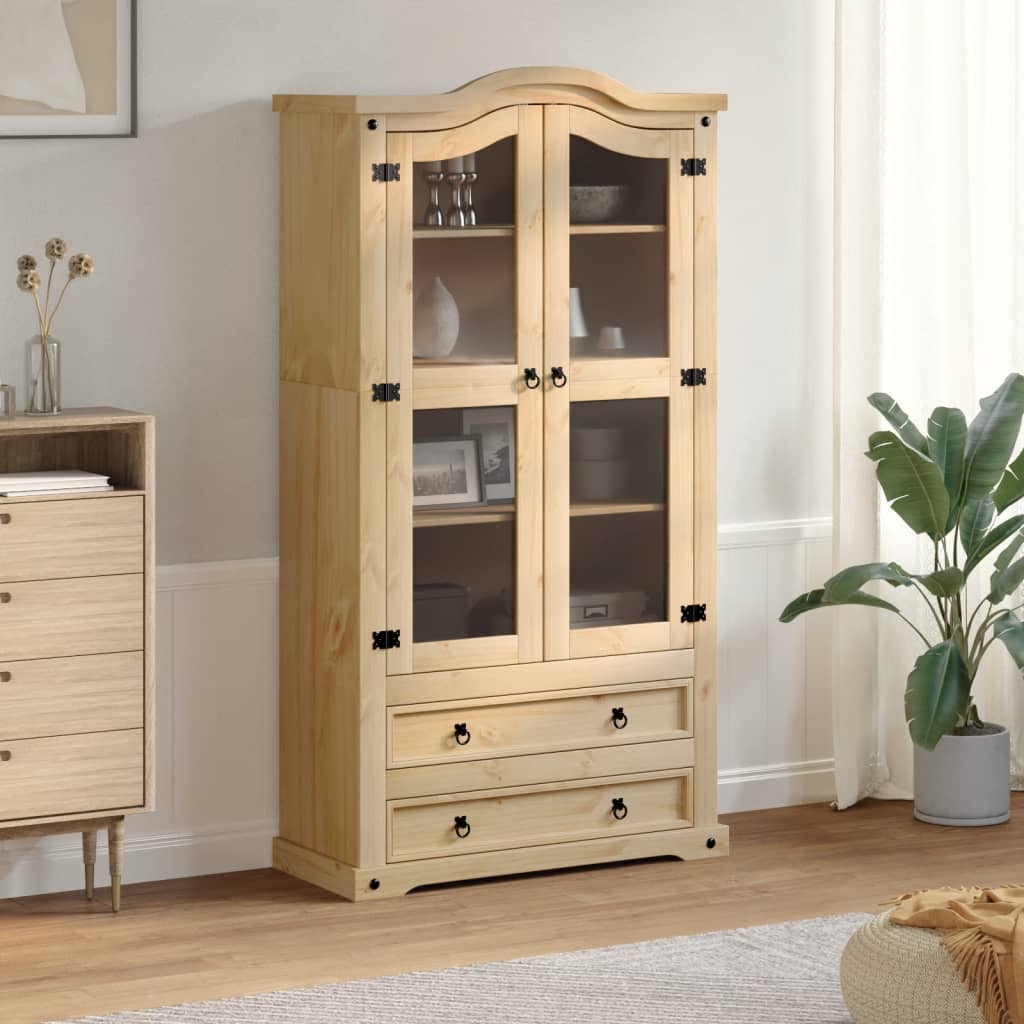 Glass display cabinet Corona, 99x43x187cm, pine