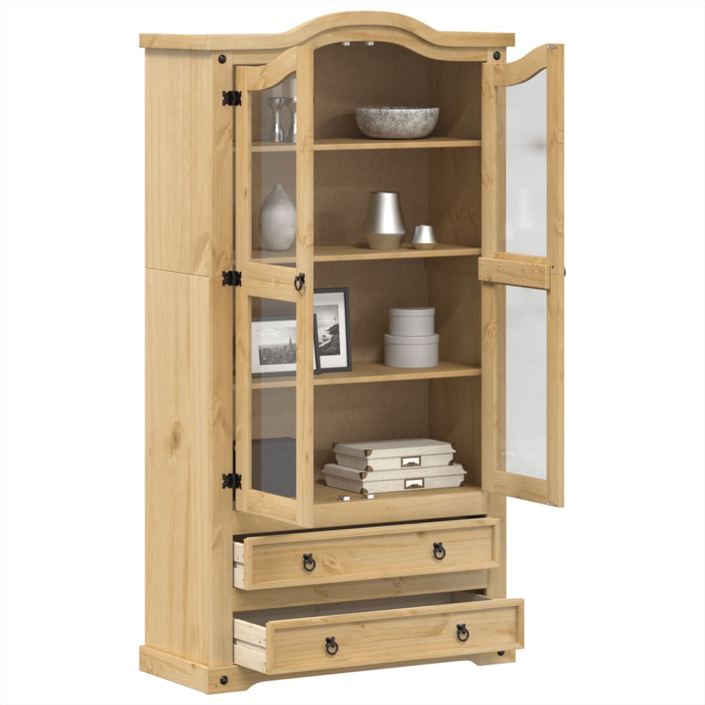 Glass display cabinet Corona, 99x43x187cm, pine