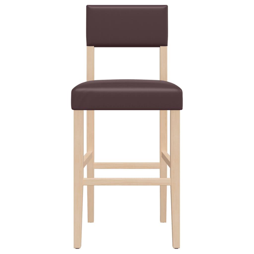 Baro kėdės, 2vnt., kaučiukmedžio masyvas ir dirbtinė oda
