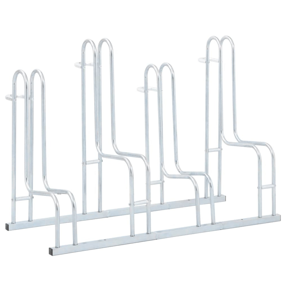 Bicycle stand for four bicycles, galvanized steel