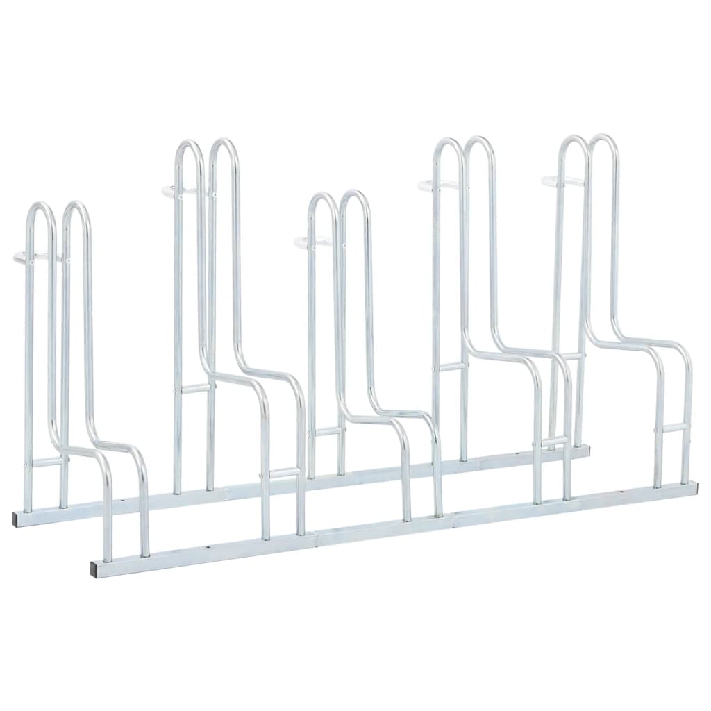 Bike rack for five bicycles, galvanized steel