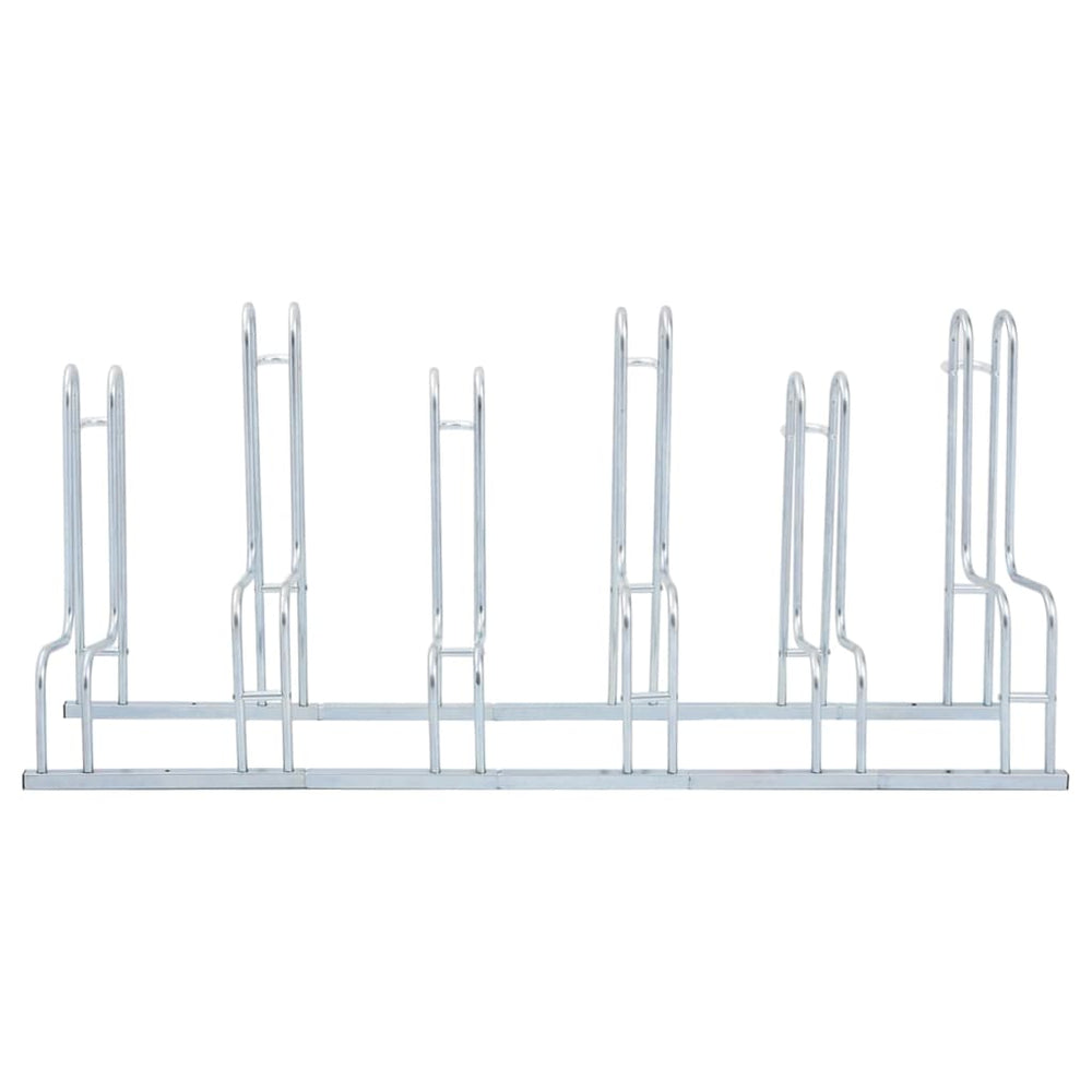 Bicycle stand for six bicycles, galvanized steel