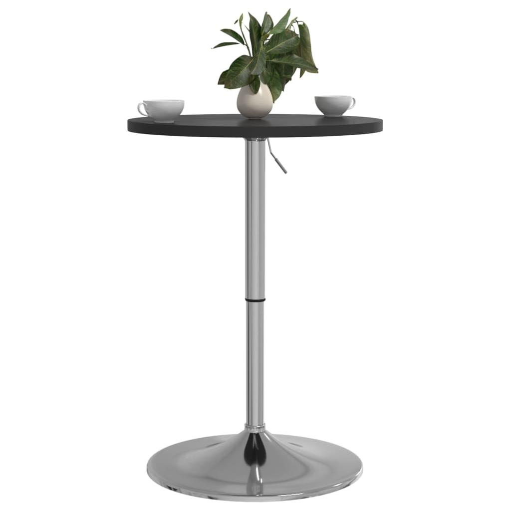 Baro stalas, juodas, 50x50x90cm, apdirbta mediena ir plienas