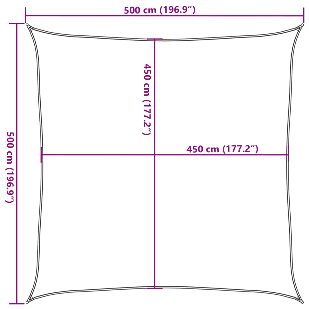 Burė nuo saulės, šviesiai siva, 5x5m, HDPE, 160g/m², kvadratinė