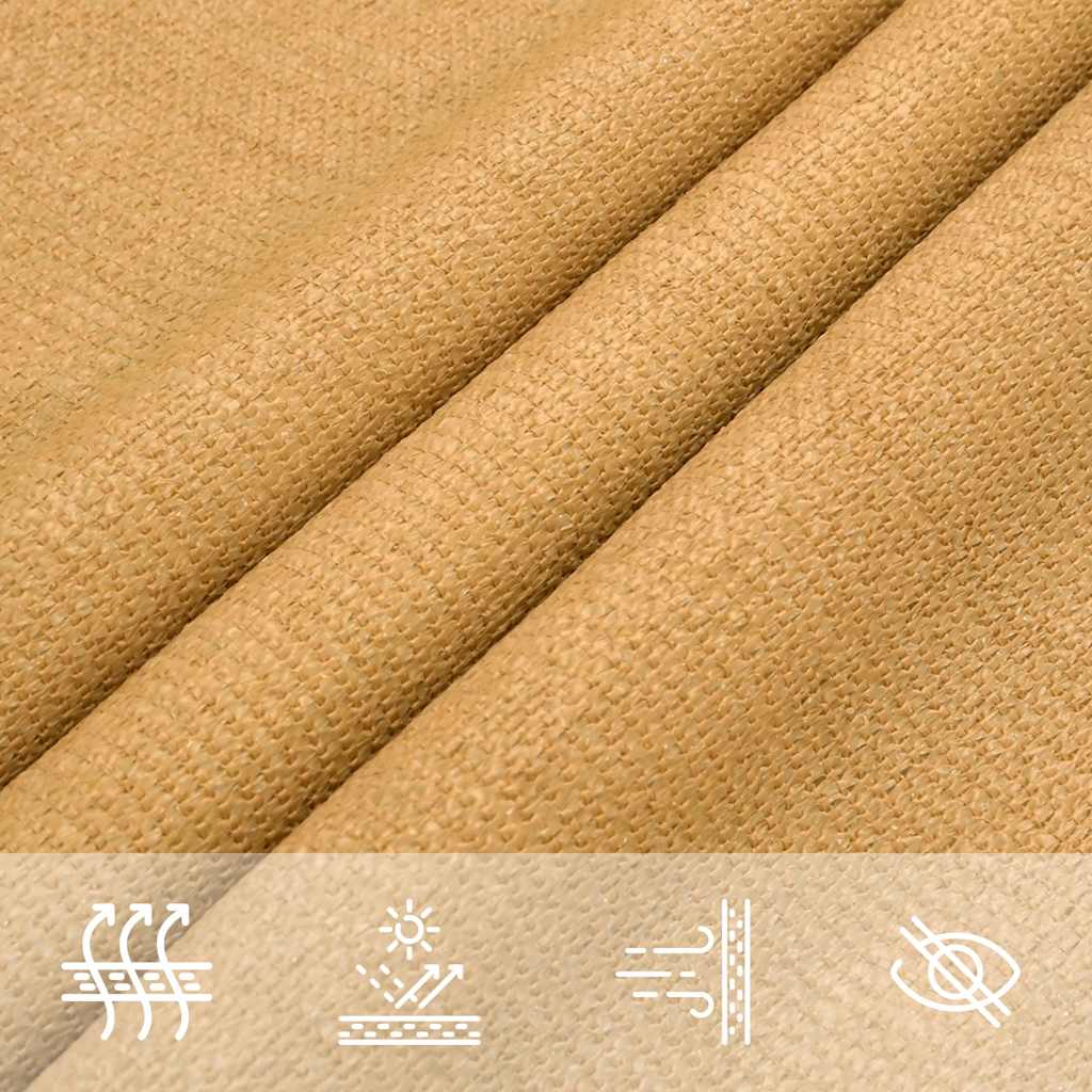 Burė nuo saulės, smėlio, 2,5x2,5m, HDPE, 160g/m², kvadratinė