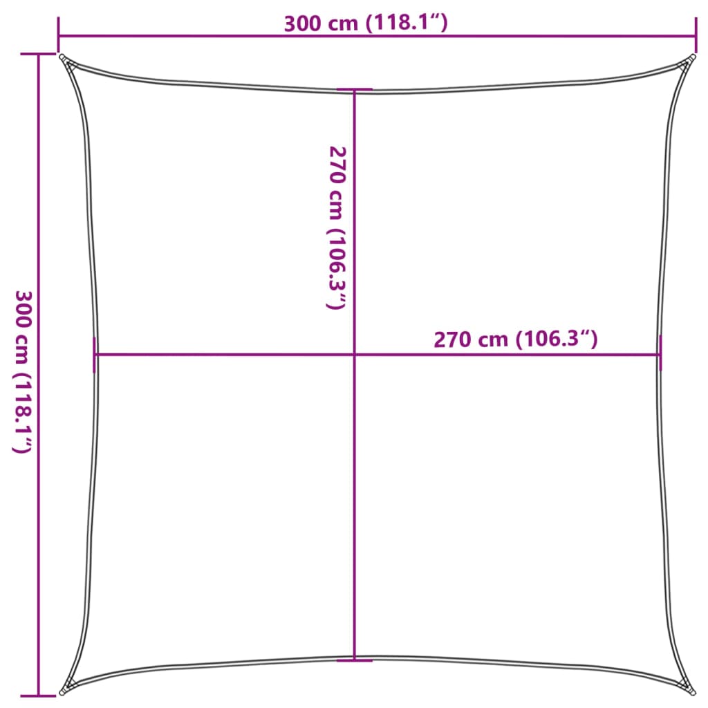 Saules, smilšu bura, 3x3m, HDPE, 160g/m², kvadrātveida