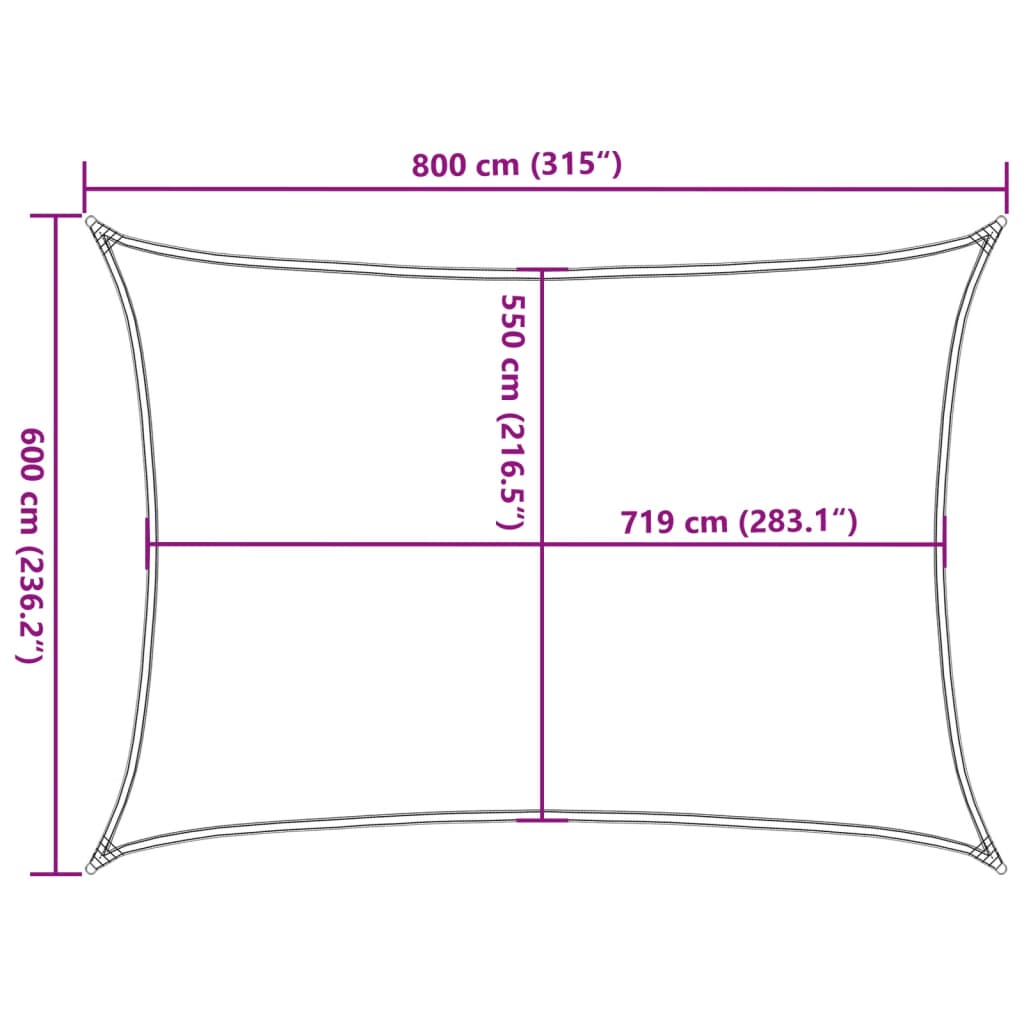 Burė nuo saulės, smėlio, 6x8m, HDPE, 160g/m², stačiakampė