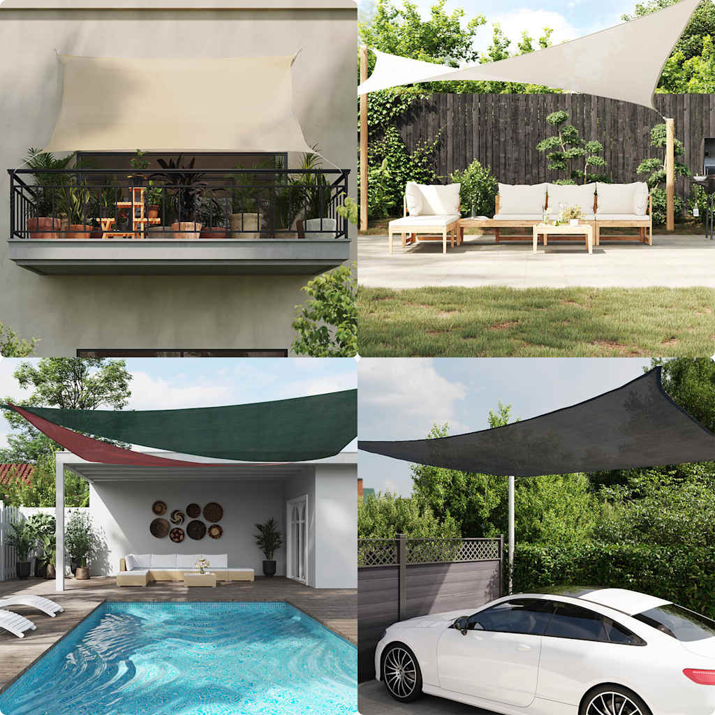 Saulės skėtis, 160 g/m², trikampė, smėlio spalvos, 2,5x2,5x3,5 m, HDPE