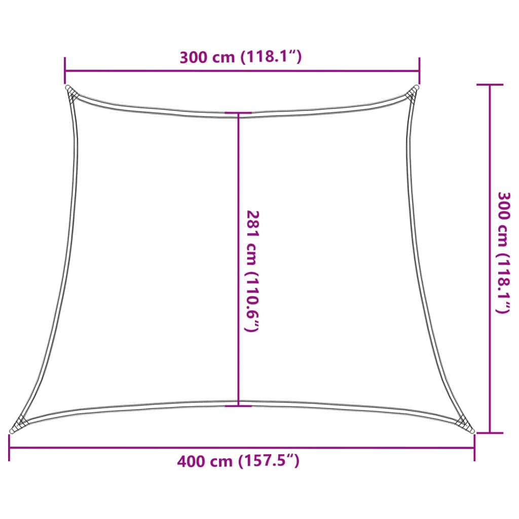 Saulės skėtis, 160 g/m², trapecijos formos, smėlio spalvos, 3/4x3 m, HDPE