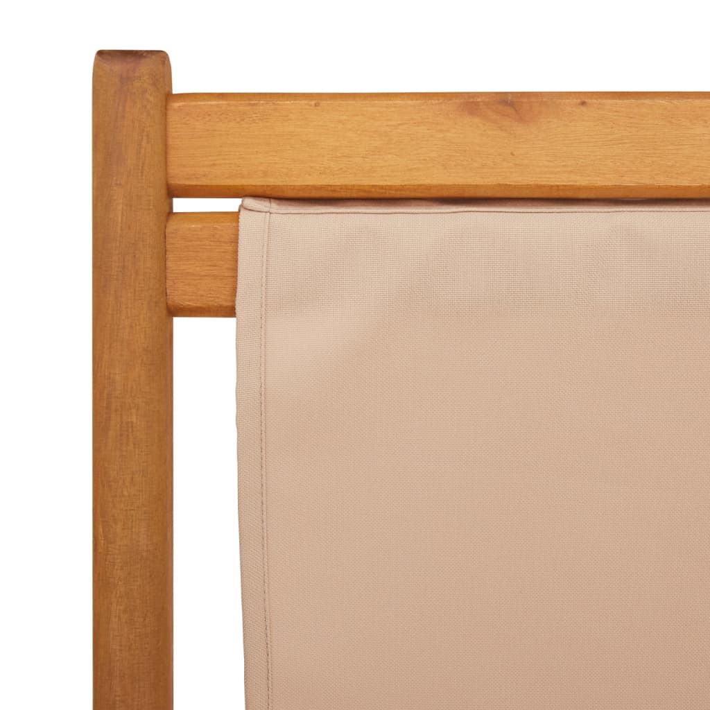 Sulankstomos paplūdimio kėdės, 2vnt., taupe, audinys/mediena